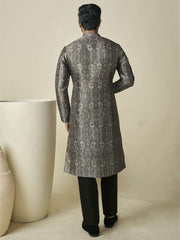 Floral Printed Mandarin Collar Straight Kurta