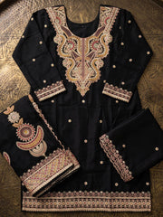 Black Real Chinnon Palazzo Style Dress