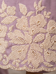 Lavender Premium Chinon Beads Work Plazzo Suit