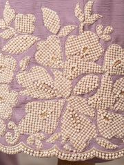 Lavender Premium Chinon Beads Work Plazzo Suit