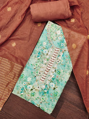 Green Banarasi Cotton Digital Print Kurta Set