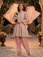 Floral Style Embroidered Pink Wedding Salwar Suit