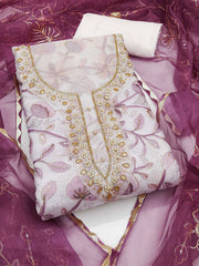 Pink Organza Handwork Festive Pant Style Dress
