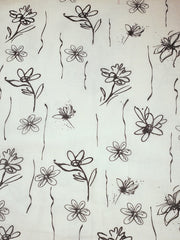 White And Black Embroidered Pure Cotton Unstitched Dress Material