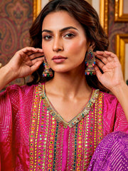 Bohemian Silk Embellished Tunic with Palazzos