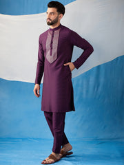Men Ethnic Motifs Embroidered Regular Thread Work Kurta with Trousers