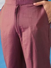 Ethnic Motifs Woven Design Jacquard Weave Stright Kurta With Trousers