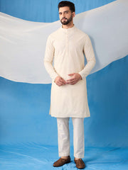 Men Ethnic Motifs Embroidered Regular Chikankari Kurta with Trousers