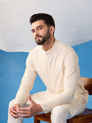 Men Ethnic Motifs Embroidered Regular Chikankari Kurta with Trousers