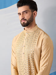 Men Ethnic Motifs Embroidered Regular Sequinned Kurta with Trousers