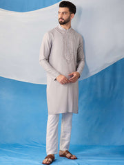 Men Ethnic Motifs Embroidered Regular Sequinned Kurta with Trousers