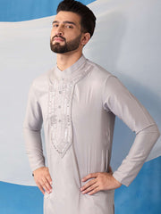 Men Ethnic Motifs Embroidered Regular Sequinned Kurta with Trousers