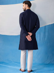 Men Regular Thread Work Kurta with Trousers