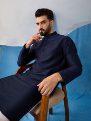 Men Regular Thread Work Kurta with Trousers