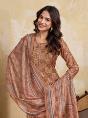 Women Ethnic Motifs Printed Regular Chanderi Cotton Kurta with Trousers & With Dupatta