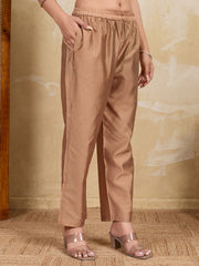 Women Ethnic Motifs Printed Regular Chanderi Cotton Kurta with Trousers & With Dupatta