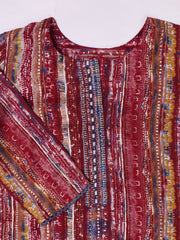 Women Printed Regular Chanderi Cotton Kurta with Trousers & With Dupatta