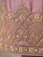 Shimmer Silk Pink Embroidered Farshi Style Salwar Suit