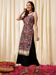 Women Floral Printed Gotta Patti Floral Kurta