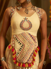 Embroidered Square Neck Tunic With Palazzo