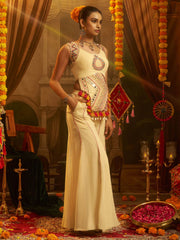 Embroidered Square Neck Tunic With Palazzo