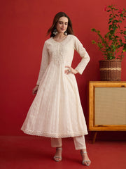 Women Floral Embroidered Regular Thread Work Pure Cotton Kurta & Trousers & Dupatta
