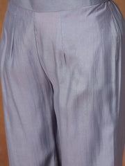 Women Ethnic Motifs Embroidered Regular Thread Work Chanderi Cotton Kurta with Trousers & With Dupatta