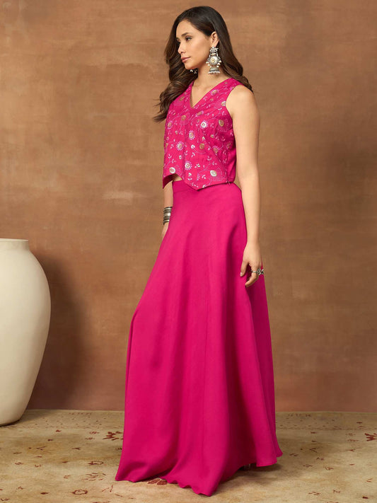 Bling & Sparkly Embroidered Top with Skirt