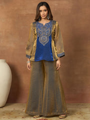 Women Ethnic Motifs Embroidered Regular Thread Work Kurta with Palazzos & With Dupatta