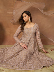 Women Floral Embroidered Tiered Thread Work Kurta with Trousers & With Dupatta