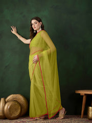 Mukaish Work Embellished Saree With Unstitched Blouse