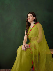 Mukaish Work Embellished Saree With Unstitched Blouse