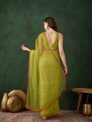 Mukaish Work Embellished Saree With Unstitched Blouse