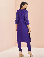 Wonderful Purple Sequins Organza Readymade Pant Suit