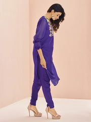 Wonderful Purple Sequins Organza Readymade Pant Suit