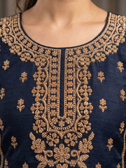 Blue All Over Beads Embroidered Palazzo Style Suit