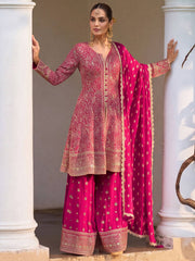 Georgette Pink Color Embroidered Palazzo Suit