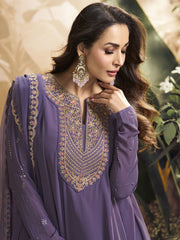 Malaika Arora Women Floral Yoke Design Regular Thread Work Kurta with Trousers & With Dupatta