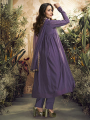 Malaika Arora Women Floral Yoke Design Regular Thread Work Kurta with Trousers & With Dupatta