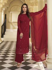 Malaika Arora Women Ethnic Motifs Embroidered Regular Sequinned Kurta with Palazzos & With Dupatta