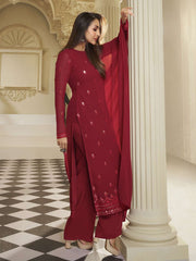 Malaika Arora Women Ethnic Motifs Embroidered Regular Sequinned Kurta with Palazzos & With Dupatta