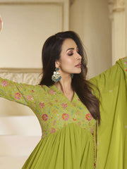 Malaika Arora Women Floral Georgette Anarkali Kurta