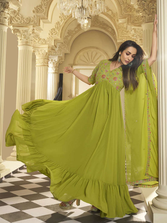 Malaika Arora Women Floral Georgette Anarkali Kurta