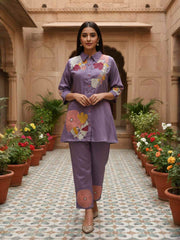 Embroidered Shirt with Trousers