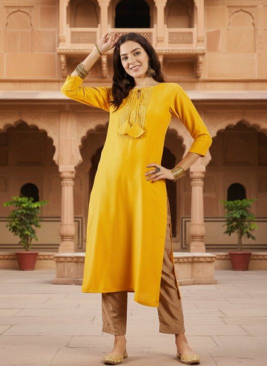 Women Floral Embroidered Sequinned Floral Kurta