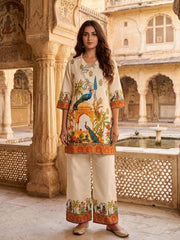 Linen Printed Tunic with Palazzos