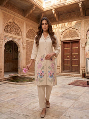 Indie Florals Embroidered Tunic with Trousers