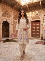 Indie Florals Embroidered Tunic with Trousers