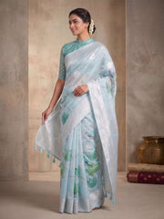 Floral Zari Silk Blend Saree