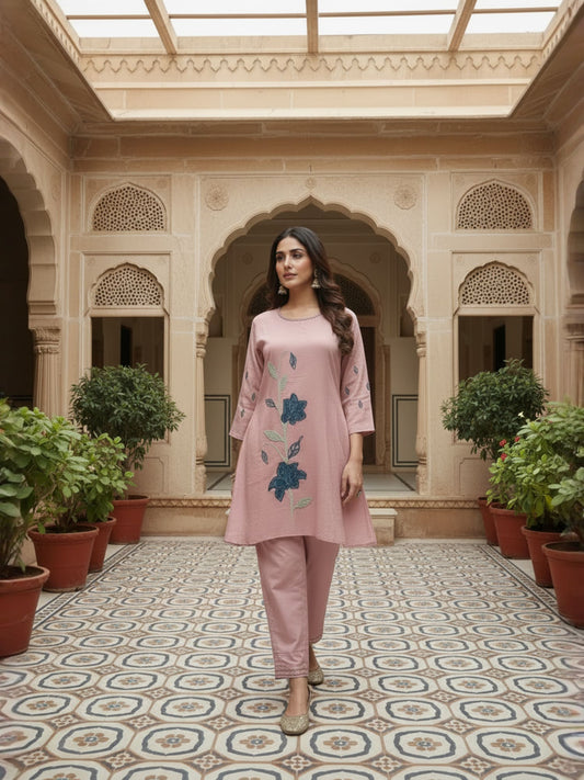 Embroidered Tunic with Trousers
